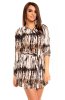 SCOASE DIN STOC - Rochie de zi Yama Creme-Black-Brown