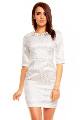 Rochie eleganta Yma White din Colectia de SCOASE DIN STOC