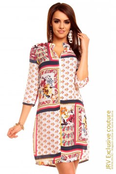 Rochie de zi Creme-Amareno-Orange - Magazin online haine de dama Fashion