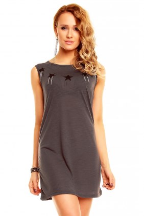 Rochie de zi Sweet Dark Grey din Colectia de SCOASE DIN STOC