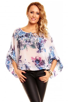 Bluza Chic Creme-Turquoise din Colectia de SCOASE DIN STOC