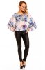 SCOASE DIN STOC - Bluza Chic Creme-Turquoise
