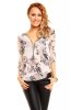 SCOASE DIN STOC - Bluza Flower Creme-Grey