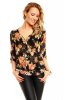 SCOASE DIN STOC - Bluza Flower Black-Orange