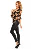 SCOASE DIN STOC - Bluza Flower Black-Orange