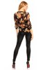 SCOASE DIN STOC - Bluza Flower Black-Orange