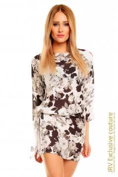 Rochie de zi Grey Flower - Magazin online haine de dama Fashion