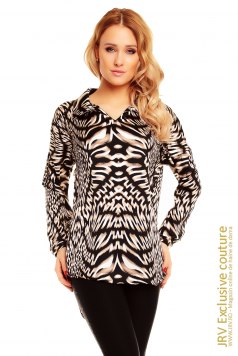 Bluza Yama Black-Brown-Creme - Magazin online haine de dama Fashion
