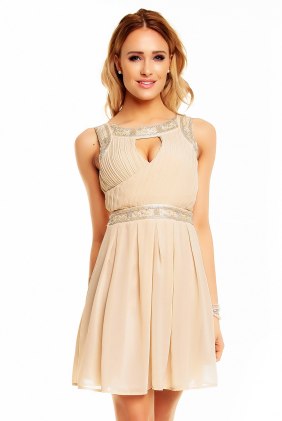 Rochie eleganta Danielle Beige din Colectia de SCOASE DIN STOC