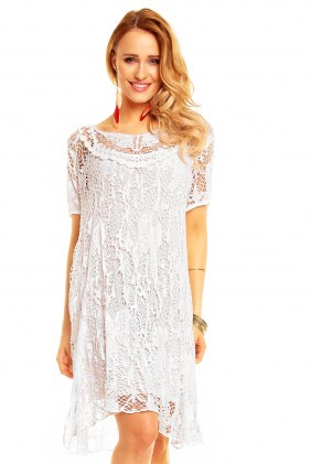 Rochie de zi Sweet Lace White din Colectia de SCOASE DIN STOC