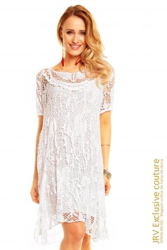 Rochie de zi Sweet Lace White - Magazin online haine de dama Fashion