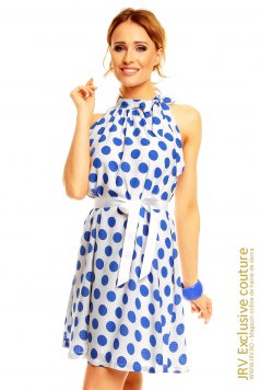 Rochie cu buline Alma Blue - Magazin online haine de dama Fashion