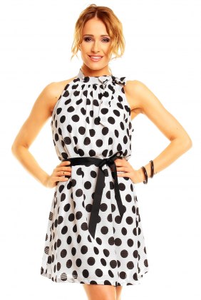 Rochie cu buline Alma White din Colectia de SCOASE DIN STOC