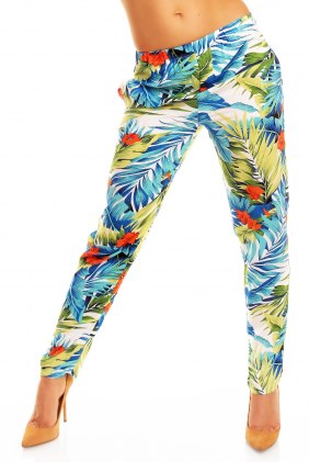 Pantaloni Sweet Turquoise-White-Green din Colectia de SCOASE DIN STOC