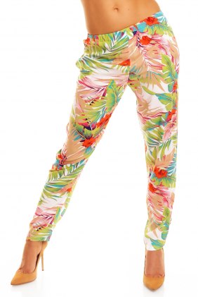 Pantaloni Sweet Beige-White-Green din Colectia de SCOASE DIN STOC