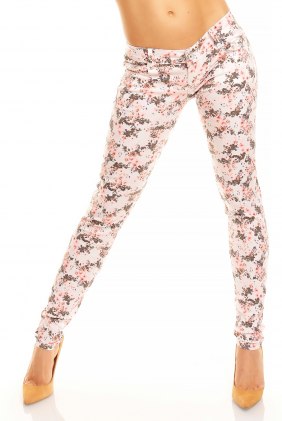 Pantaloni Summer White-Light Pink din Colectia de SCOASE DIN STOC