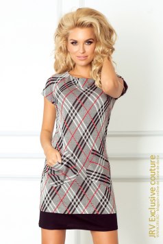 Rochie retro Taya Grey Red - Magazin online haine de dama Fashion