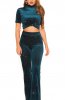PANTALONI / BLUGI - Pantaloni din catifea Velvet-Glitter Saphire