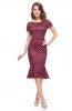 ROCHII RETRO - Rochie cu buline Kristine Burgundi