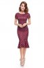 ROCHII RETRO - Rochie cu buline Kristine Burgundi