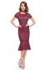 ROCHII RETRO - Rochie cu buline Kristine Burgundi