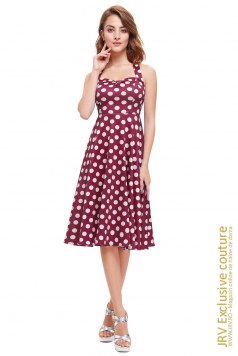 Rochie cu buline Naya Burgundi - Magazin online haine de dama Fashion