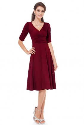 Rochie retro Yrina Burgundy din Colectia de ROCHII ELEGANTE