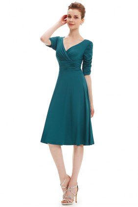 Rochie retro Yrina Deep Turquoise din Colectia de ROCHII RETRO