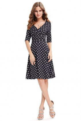 Rochie cu buline Yrina Polka Dots din Colectia de ROCHII RETRO