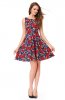 ROCHII RETRO - Rochie cocktail Jane Navi-Red