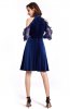 ROCHII RETRO - Rochie retro din catifea Haajar Blue