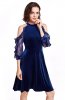 ROCHII RETRO - Rochie retro din catifea Haajar Blue