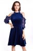 ROCHII RETRO - Rochie retro din catifea Haajar Blue