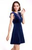 ROCHII RETRO - Rochie retro din catifea Hadiya Blue