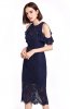 ROCHII RETRO - Rochie retro din dantela Marwan Blue