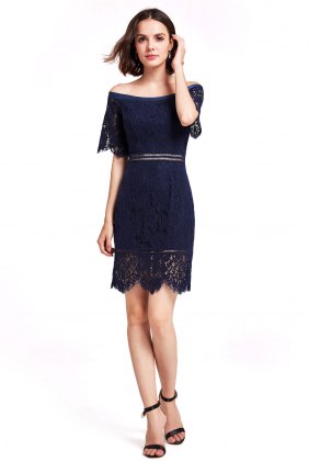 Rochie retro din dantela Mymar Blue din Colectia de ROCHII RETRO