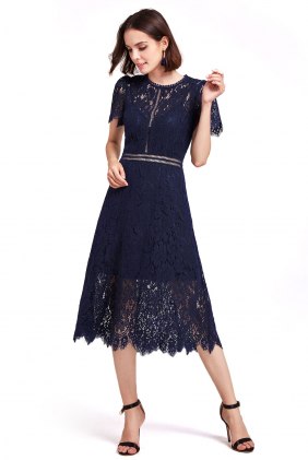 Rochie retro din dantela Munafy Blue din Colectia de ROCHII ELEGANTE
