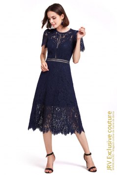Rochie retro din dantela Munafy Blue - Magazin online haine de dama Fashion