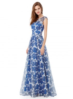 Rochie eleganta Jenya Blue-White din Colectia de ROCHII DE SEARA