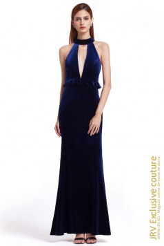 Rochie de catifea Majdy Dark Blue - Magazin online haine de dama Fashion