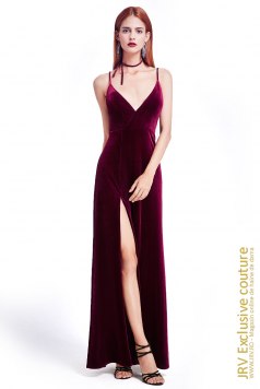 Rochie de catifea Sedryne Burgundi - Magazin online haine de dama Fashion