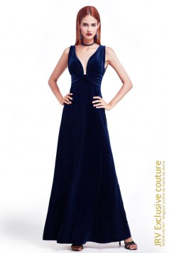 Rochie de catifea Manzar Dark Blue - Magazin online haine de dama Fashion