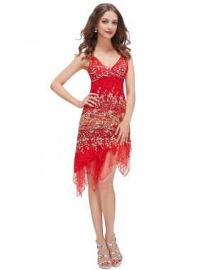 Rochie cocktail Lucy Red din Colectia de ROCHII DE SEARA