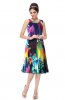 ROCHII RETRO - Rochie plisata Flower Purple