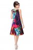ROCHII RETRO - Rochie plisata Flower Purple