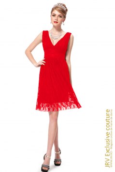 Rochie eleganta Josephine Red - Magazin online haine de dama Fashion