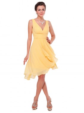 Rochie cocktail Angel Yellow din Colectia de ROCHII DE SEARA