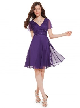 Rochie cocktail Aryana Purple din Colectia de ROCHII DE SEARA
