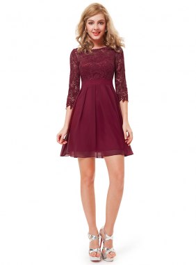 Rochie cocktail Edina Burgundi din Colectia de ROCHII DE SEARA