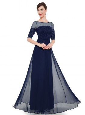 Rochie de seara Anya Navi din Colectia de ROCHII DE SEARA